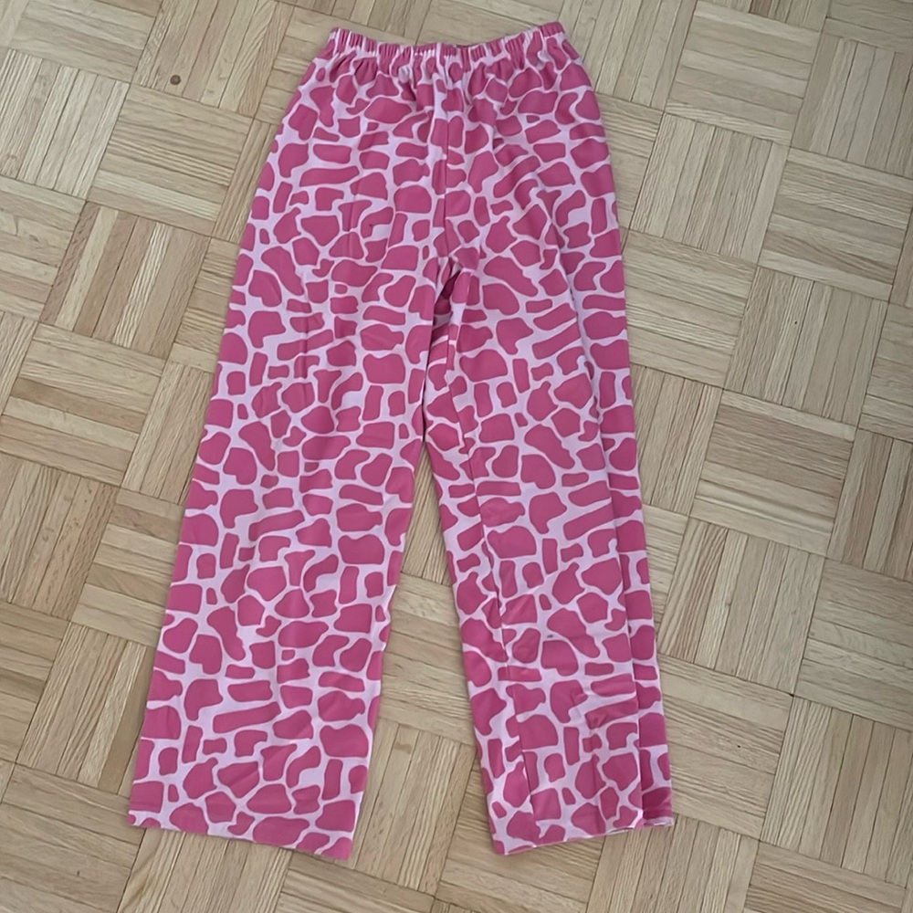 Pink Animal Print Pajama Bottoms